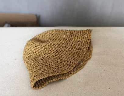 Women's Foldable Hand Woven Bucket  Hat