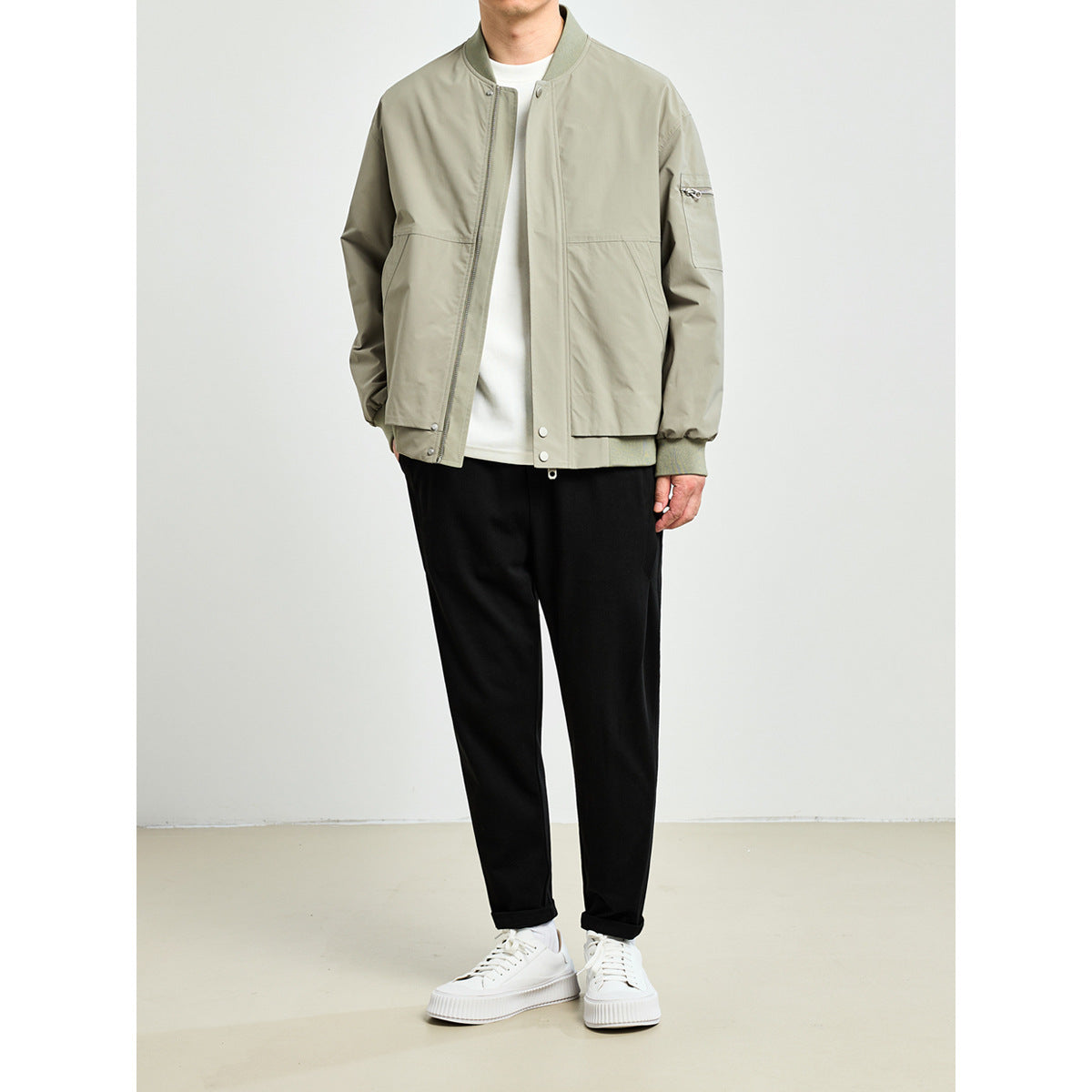 Spring Solid-Colored Mens Casual Jacket