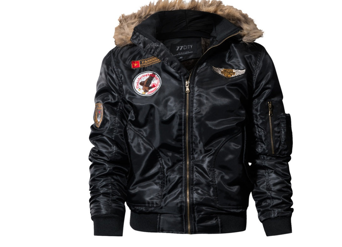 Plus Velvet Thick Winter Coat Coat Military Wear Tide Coat 3D