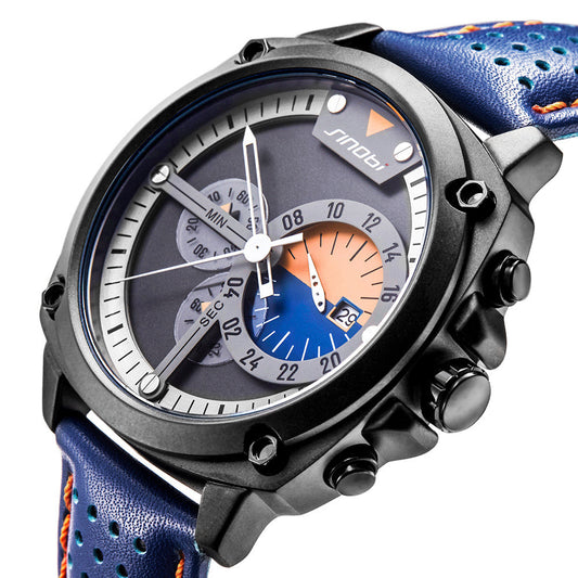 Multifunctional calendar waterproof quartz watch