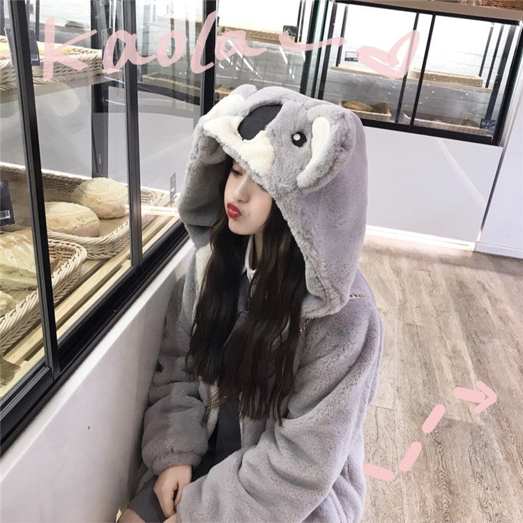 Schoolgirl's Warm Fleece Thickened Japanese Cotton Coat