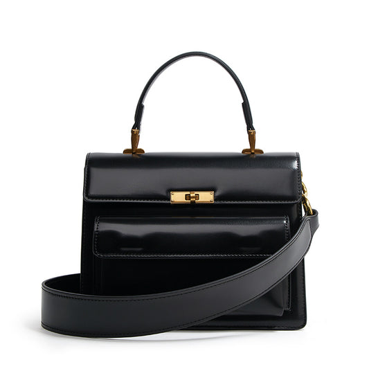 Textured Patent Leather Glossy Portable Fashion New Women Bag