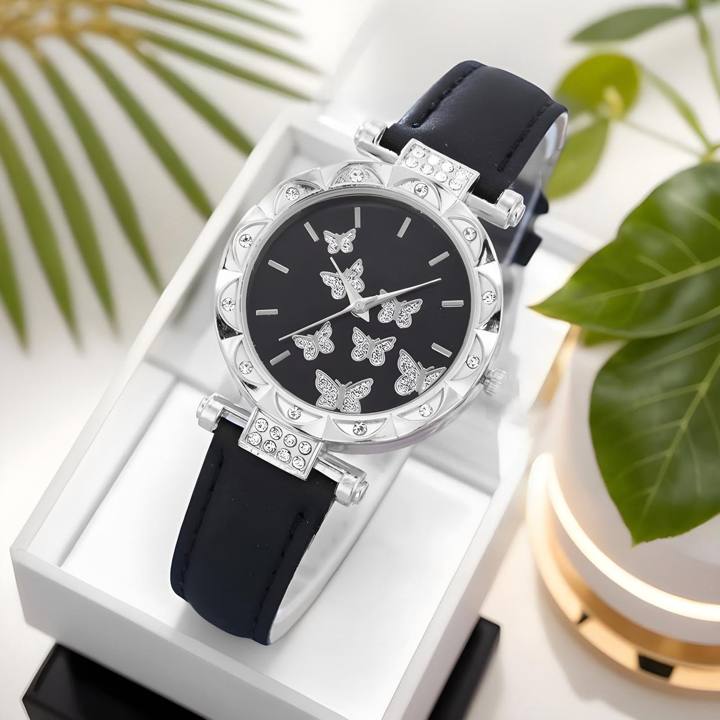 Womens Watches, Womens Watch - 5 stycken Butterfly Women Watch Set | Butterfly Fashion Lady Wristwatch med örhängen armband för kvinnlig, födelsedag och resor