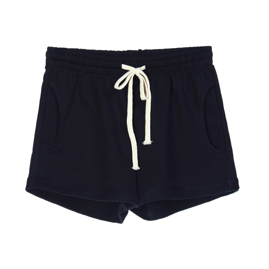 Women's curled sports yoga cotton cuffed shorts