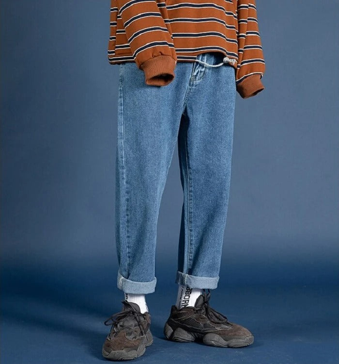 Fat-fit straight trousers