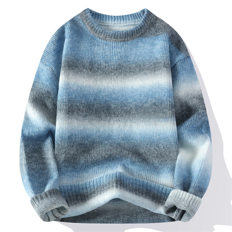 Men's Gradient-Color Loose-fit Knitted Sweater