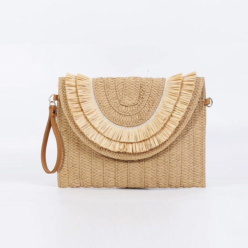 Women's Fashion Straw Bag Diagonal Span