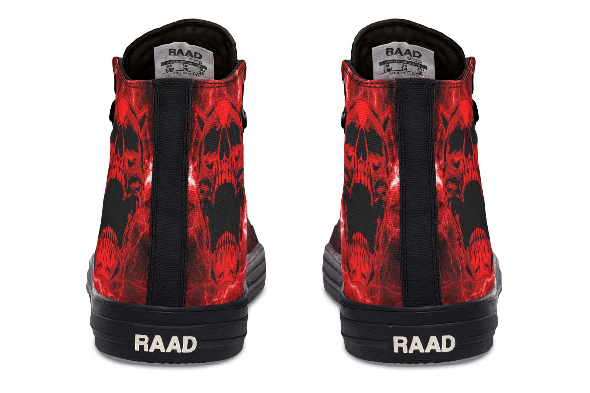Men And Women Color Gradient Print High-top Canvas Shoes