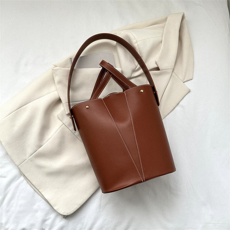 Women's Temperament Casual Large Capacity Handheld Bucket Bag