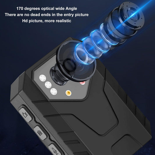4K HD WiFi Body Camera, Bärbar Clip Bodycam med Audio Video Recording för Dagliga Register Brottsbekämpande, Stöder 128G Memory Expand