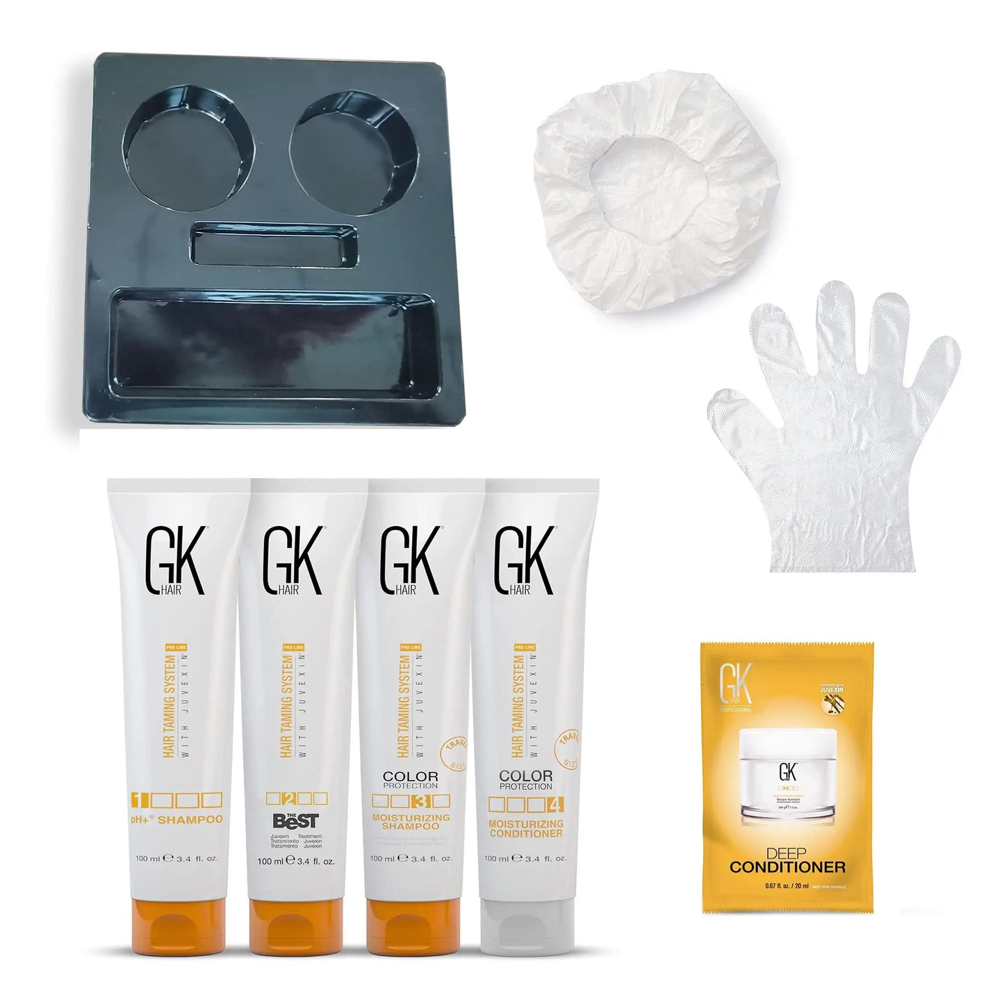 GK HAIR Global Keratin Det bästa konsumentboxpaketet (100ml / 3,4 Fl Oz) Keratinuträtning Hårbehandling - Komplex brasiliansk professionell plattning för rakt och frizzfritt hår
