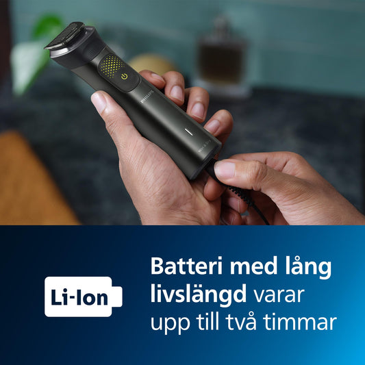 Philips Series 9000 13-in-one Trimmer + OneBlade, groomingset för hela kroppen, exakt trimning, skarpa kanter, smidig rakning, 27 längdinställningar (0,2–20 mm) (modell MG9530/15)