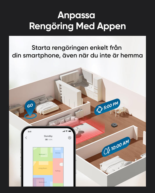 Anker eufy X10 Pro Omni Robotdammsugare med Mopp, 8 000 Pa, Trycksatt dubbel roterande mopp med 12 mm Automatisk Lyftning, Hårtrasselavlägsning, Tyst Design, AI Hinderundvikning, Allt-i-ett-station