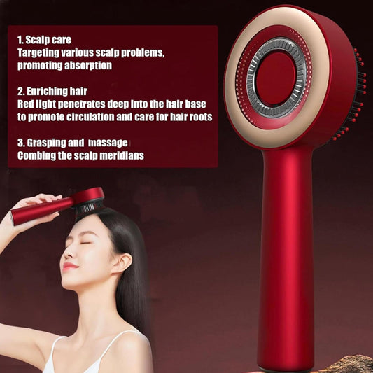 Massageborste För Hårbotten | Elektrisk Massageapparat Med Timing | Rödljusterapi Hårmassageapparat | 2-i-1 Hårbottenmassager Och Applikator För Hårolja | För Huvudavslappning, Hårvård Och Hårväxt