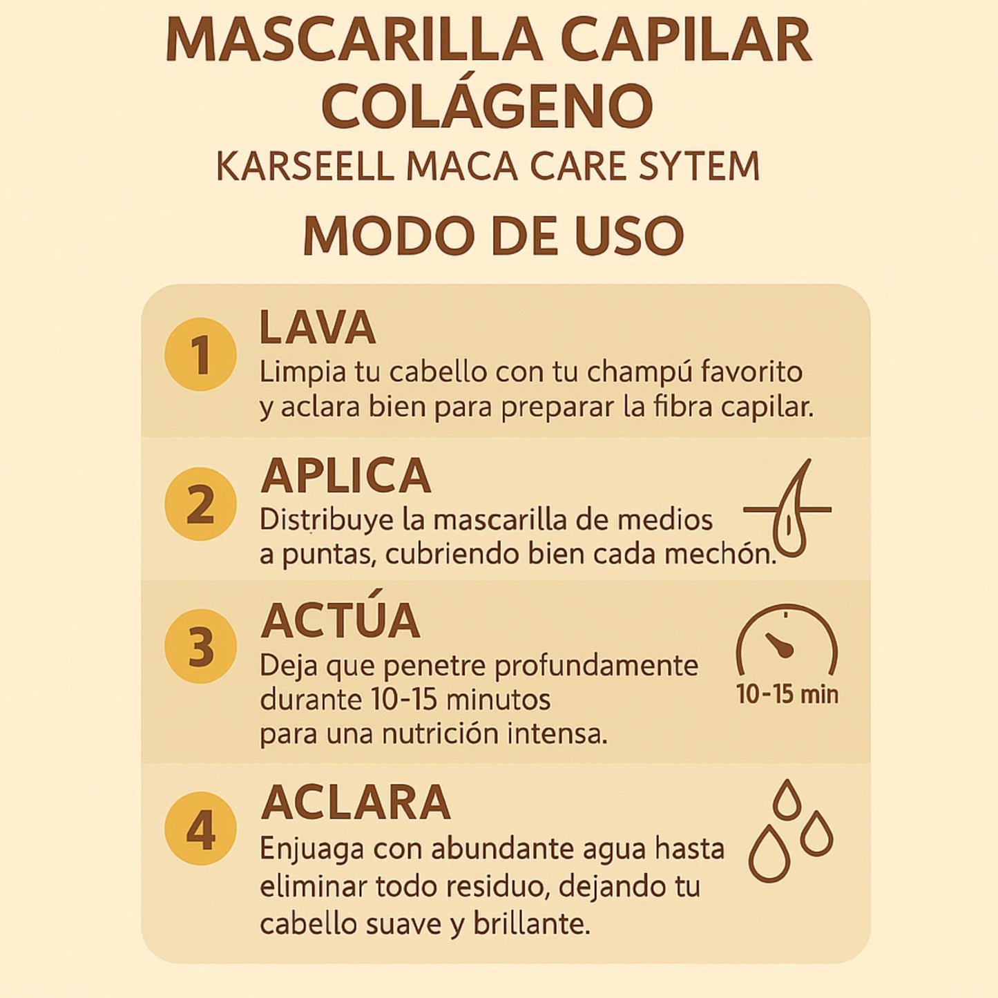 Karseell MACA CARE SYSTEM Kollagen Hårinpackning Djup Reparation Återfuktande Närande Återuppbyggande Anti-Frizz Glans Mjukhet För Skadat Torrt Slitet Färgat Hår Alla Hårtyper 500 ml