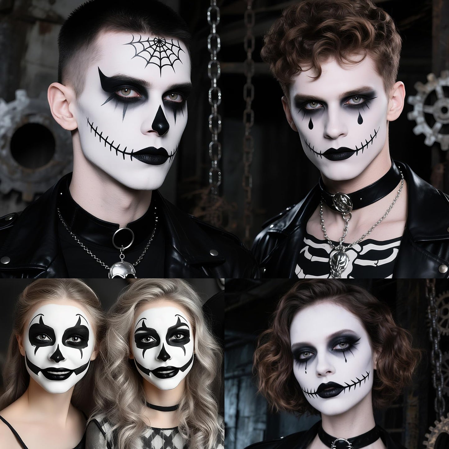 vitt ansikte halloween tricks, halloween makeup, halloween makeup karneval makeup barn kvinna vuxen, vit kroppsmålning för karneval fest clown specialeffekter Sfx 50g