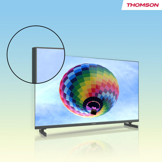 THOMSON 32 Tum (80cm) QLED Google Smart TV, Wi-Fi, Dolby Audio, HDR10, Bluetooth 5.1, Triple-Tuner (Kabel/Satellit/Antenn), HDMI, CI+, A+ Panel - 32QG4S14