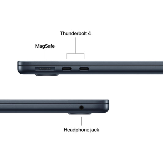 Apple 2025 MacBook Air 13 tum med M4-chip : 13,6-tums Liquid Retina-skärm, 16 GB enhetligt minne, 512 GB SSD-lagring, 12MP Center Stage-kamera, Touch ID, Byggd för Apple Intelligence; Midnatt