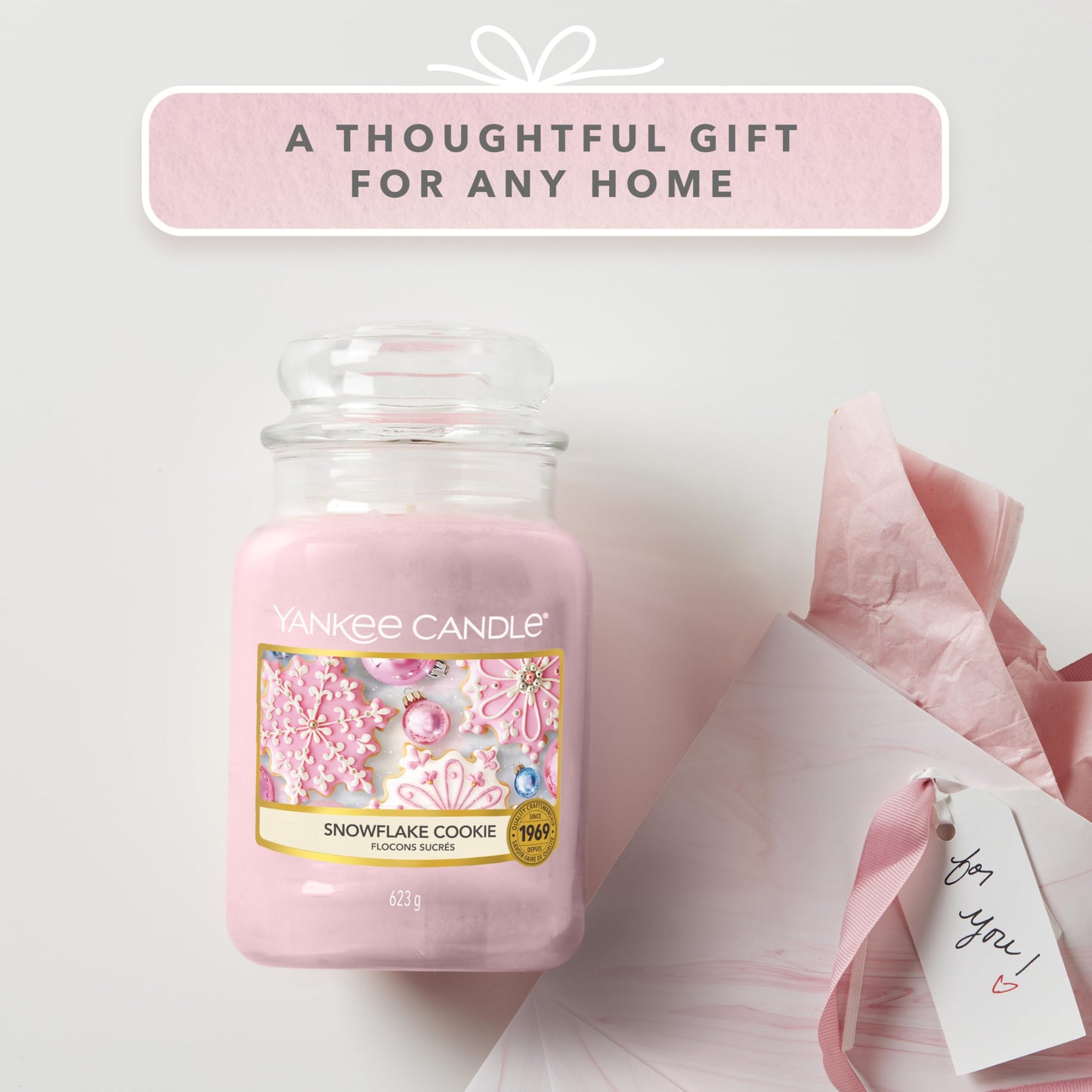 Yankee Candle Snowflake Cookie 1275342EZ Burkljus, Rosa, Stor