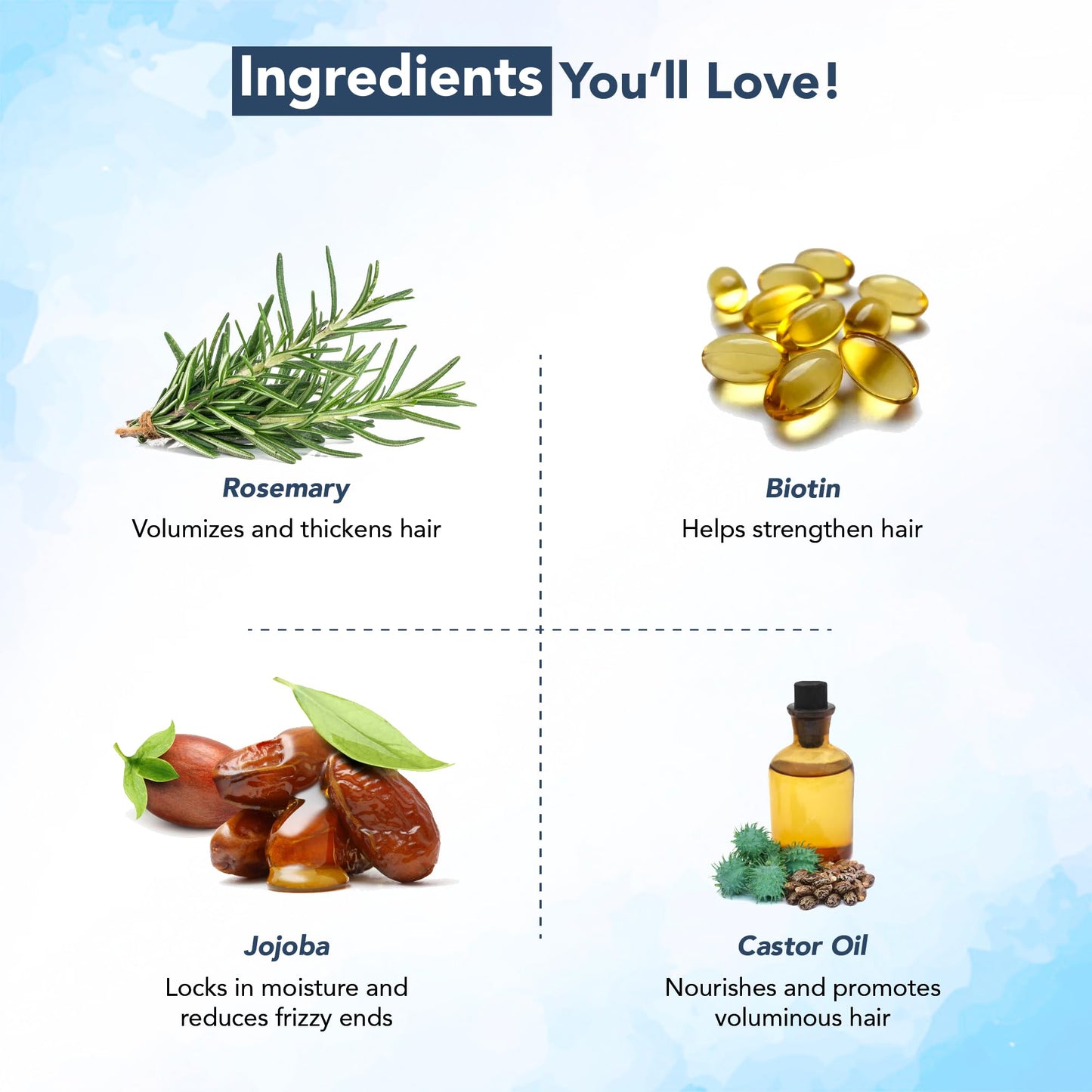Botanic Hearth 100 % Pure Rosemary Oil för Hair Growth Infused with Biotin | Hårstränghetsbehandling | närande och volym | Med Jojoba olja & Castorolja | Icke-GMO verifierad | 2 fl oz