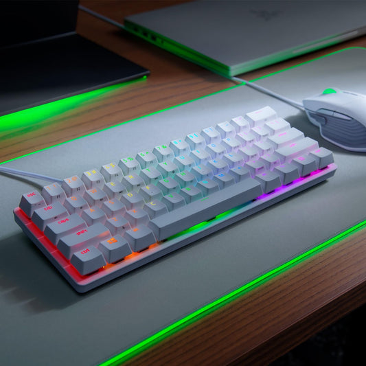 Razer Huntsman Mini Gaming Keyboard Optical Purple Switches Mercury US-Layout