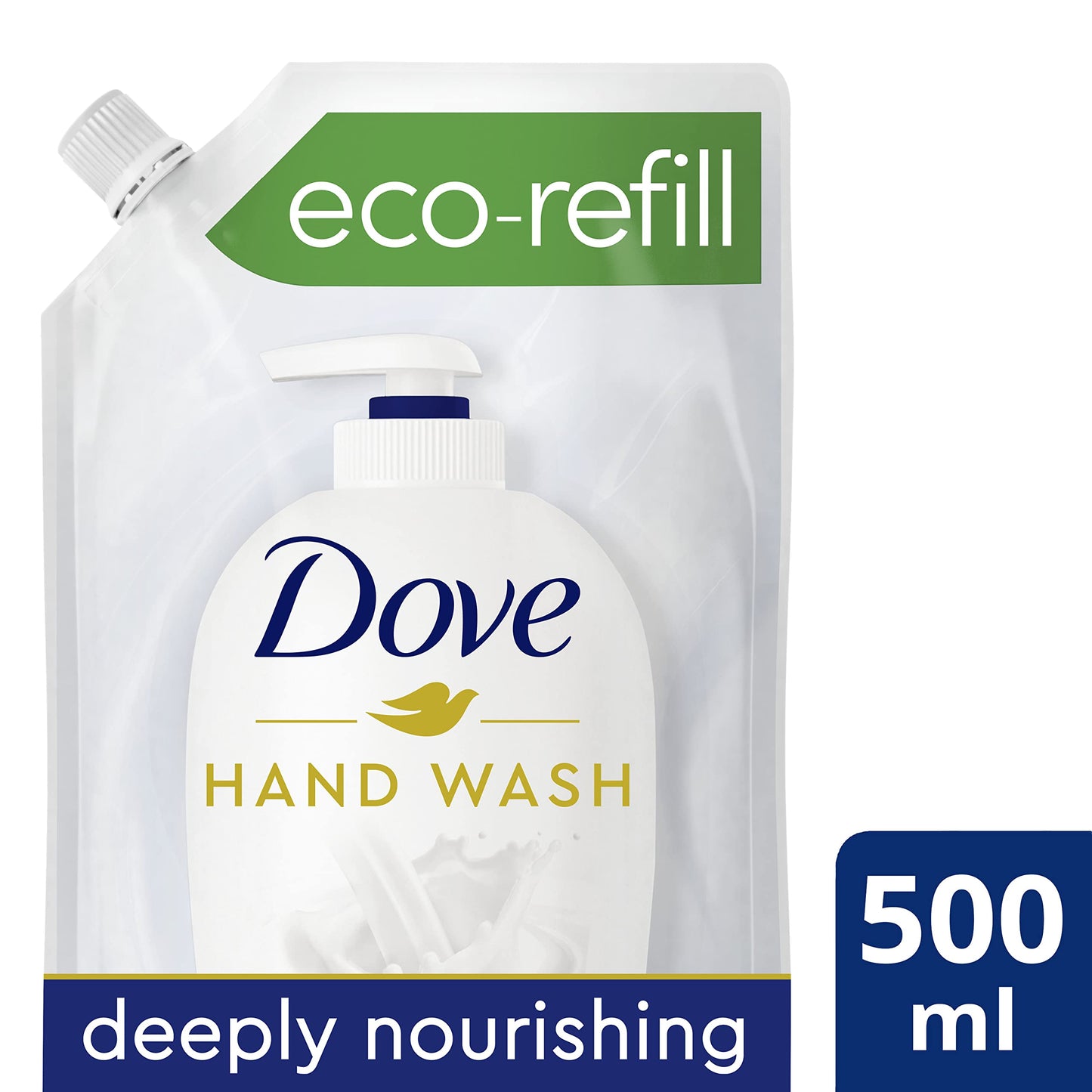 Dove Flytande Handtvål för återfuktad och omedelbart mjuk hud Deeply Nourishing Refill tvättar effektivt bort smuts och bakterier 500 ml