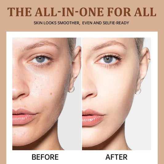 Korean Blanc White Color Changing Foundation Stick, Medazy Cover Cream Stick V Med Avtagbar Borste, Vit Färgförändrande Foundation För Alla Hudtyper(02)
