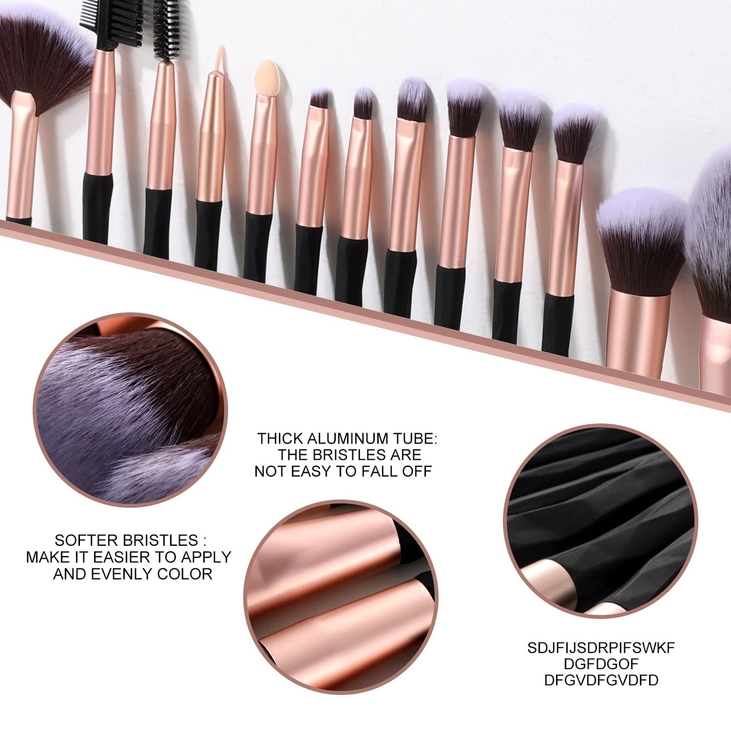 Black Makeup Brushes and Makeup Sponges 18Pcs Makeup Tool Set Makeup Brushes Set Natural Synthetic Eye Shadow Foundation Make-Up Facial Mixed Powder Blusher Concealer Eye Makeup Brush Set