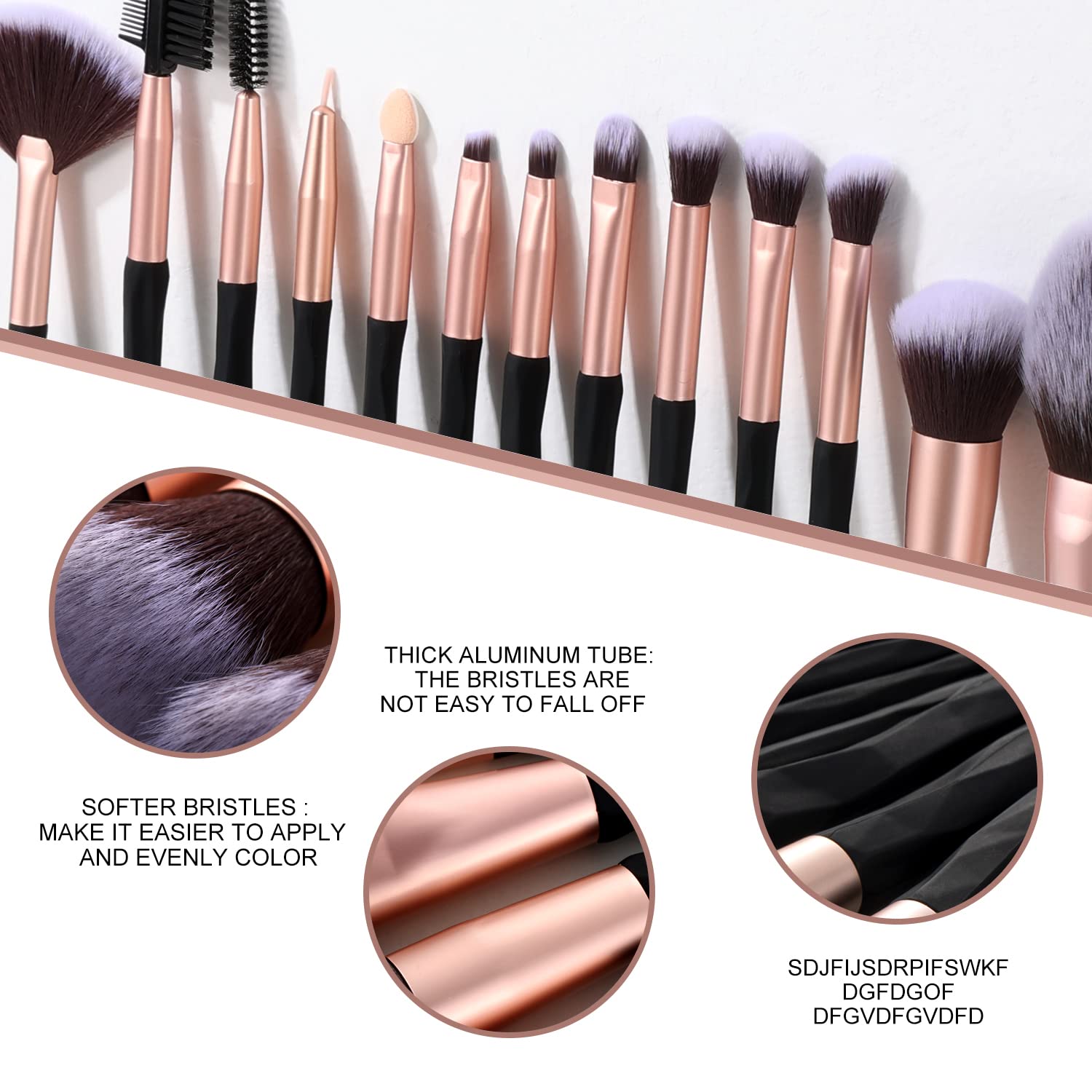 Black Makeup Brushes and Makeup Sponges 18Pcs Makeup Tool Set Makeup Brushes Set Natural Synthetic Eye Shadow Foundation Make-Up Facial Mixed Powder Blusher Concealer Eye Makeup Brush Set
