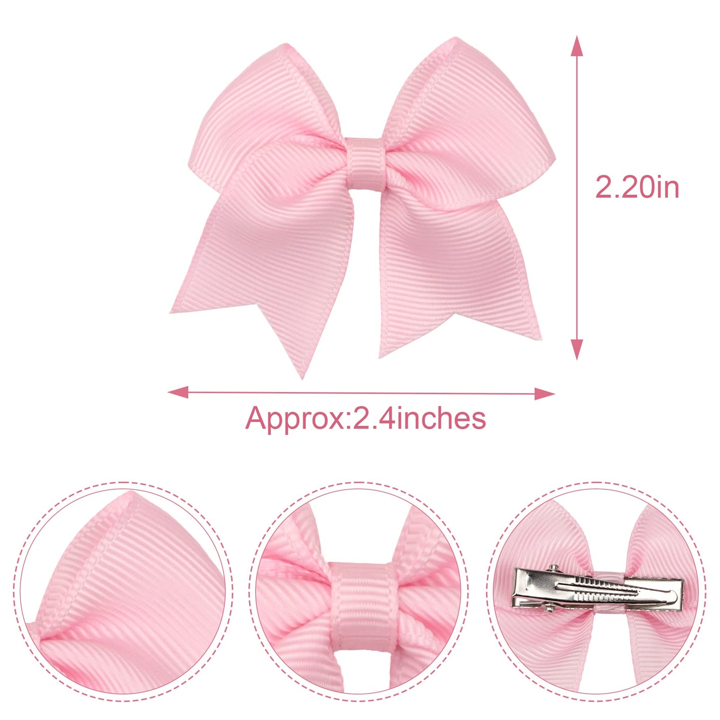 JOYOYO 40 st minihårrosetter med helfodrade alligatorklämmor glitter band rosetter baby hårklämmor håraccessoarer för spädbarn småbarn barn