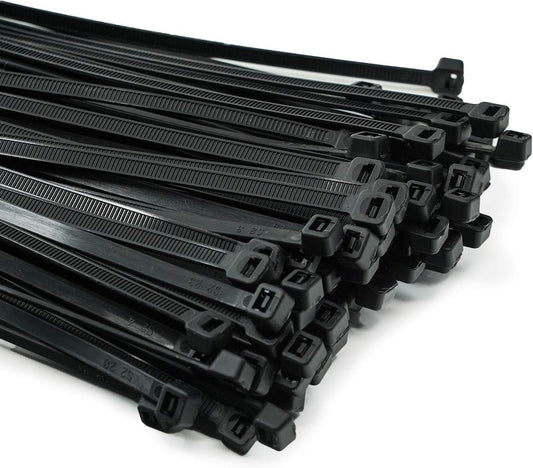 ERKO Kabelbuntband Svart 300 x 3,6 mm Set 100 stycken, Temperaturbeständig Kemisk beständighet, starkt buntband med 18 kg draghållfasthet, för professionella