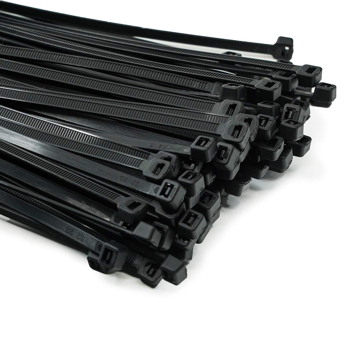 ERKO Kabelbuntband Svart 300 x 3,6 mm Set 100 stycken, Temperaturbeständig Kemisk beständighet, starkt buntband med 18 kg draghållfasthet, för professionella