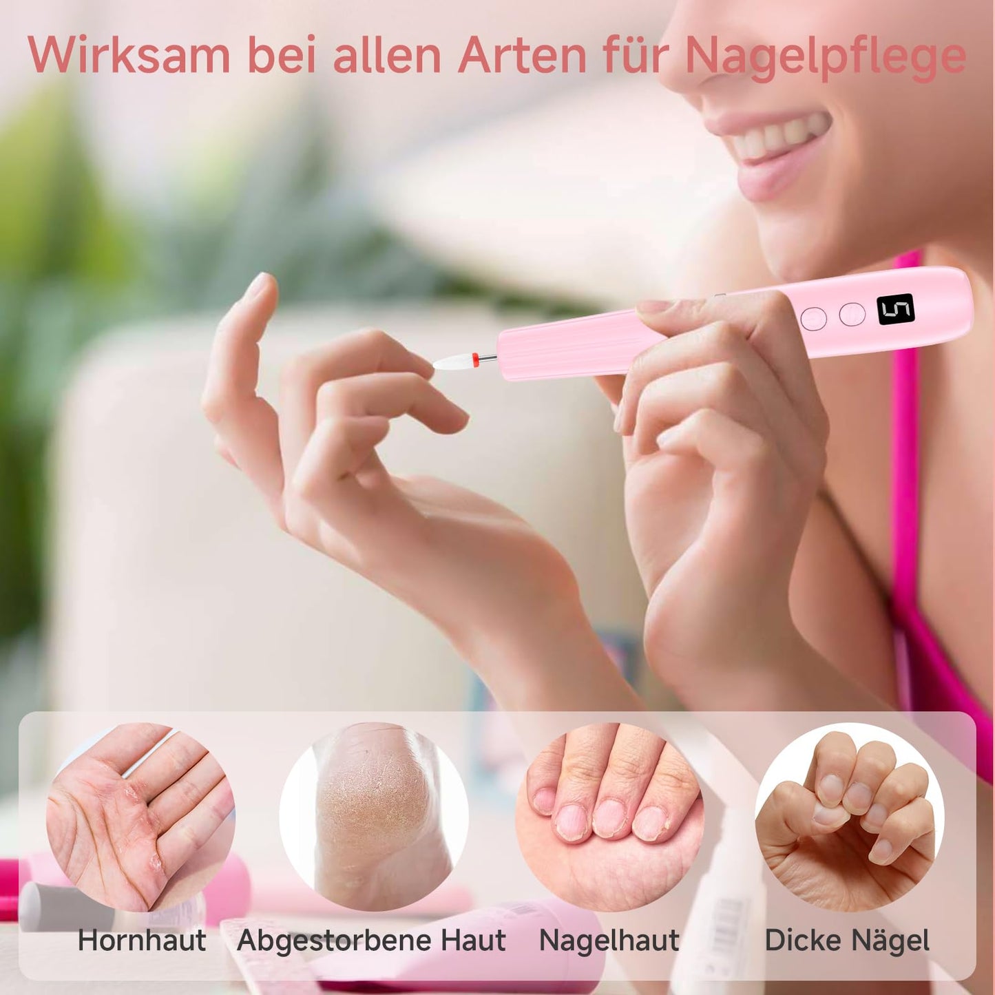 Nagelfräs för gelnaglar – 12 i 1 elektrisk nagelfil – manikyrset elektrisk 20 000 varv/min, 5 växlar elektrisk nageldrill, fräsnaglar för naturnaglar, akrylnaglar, gelnaglar, avlägsnar förhårdnader