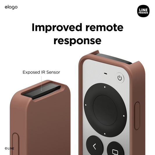 elago | LINE Friends slimmat fodral kompatibelt med 2022 Apple TV 4K HD Siri Remote 3:e generationen och kompatibel med 2021 Apple TV 4K HD Siri fjärrkontroll 2:a generationen – smal, lätt,