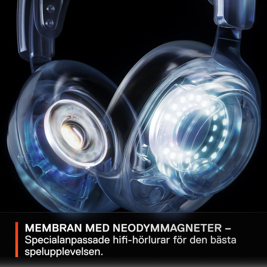 SteelSeries Arctis Nova 7P trådlöst headset för flera plattformar och mobil – Anpassade hifi-drivrutiner – 38 tim batteri – USB-C – Utdragbar mick – PlayStation, PC, VR, Switch