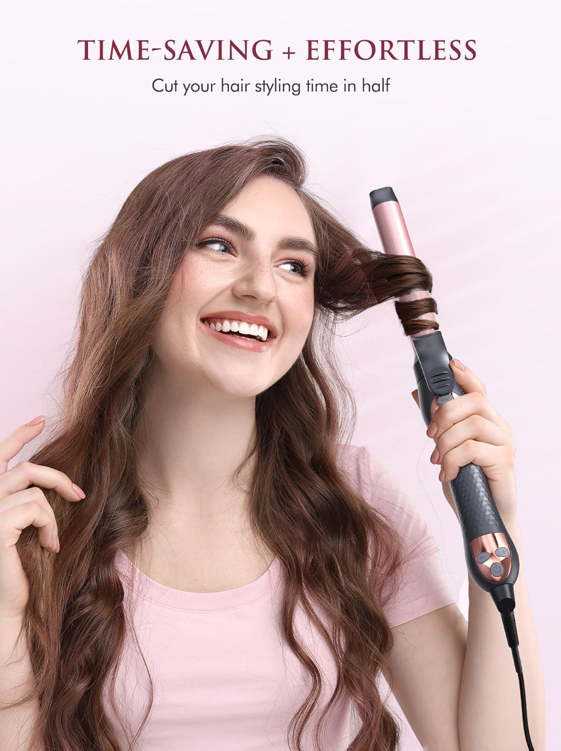 Rizador De Pelo Automatico 25Mm: Tenacillas Para Rizar El Pelo - Rizadora De Pelo Ondas Ondulador Crea Rizos Suaves Y Sueltos - Cerámica Anti-Estática Turmalina Iónico Temperatura Hasta 220°C