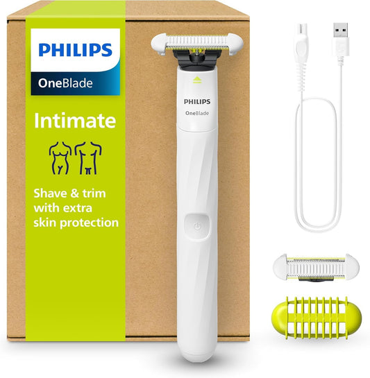 Philips OneBlade Intimate, designad för pubic Grooming, trimning och rakning med extra hudskydd, modell QP1924/30