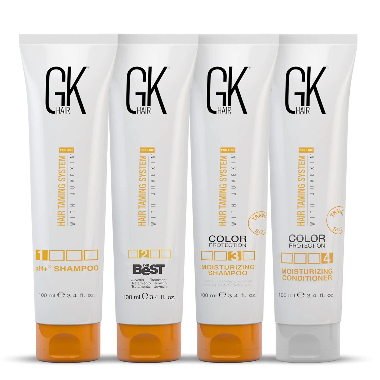 GK HAIR Global Keratin Det bästa konsumentboxpaketet (100ml / 3,4 Fl Oz) Keratinuträtning Hårbehandling - Komplex brasiliansk professionell plattning för rakt och frizzfritt hår