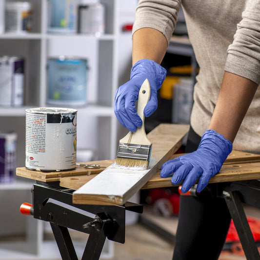 [100 antal – stor] Nitrile Engångshandskar – 4 mil. | Latexfria och gummifria | Icke-stadig pulverfria handskar