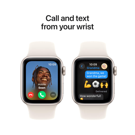 Apple Watch SE (andra generationen) GPS 40 mm Klocka med boett i stjärnglans aluminium och Sportband stjärnglans - S/M. Tränings- och sömnmätare, kraschdetektering, pulsmätare, Retina-skärm