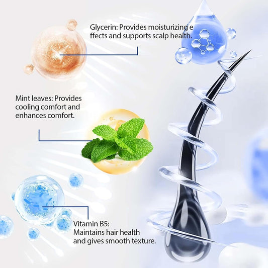 Scalphy hårampull, 20 ml, kylande hårbottenessens med 3-rullsapplikator, icke-fett hårväxtserum
