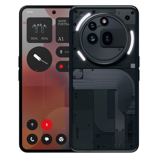 Nothing Telefon (3a) Pro 256 GB - Handy med 50 MP Periskop-Kamera, 50 MP Hauptkamera, 60-facher ultra zoom, essential space, 12 GB RAM, Langer Akkulaufzeit och 6,77" FHD+ AMOLED-display - svart