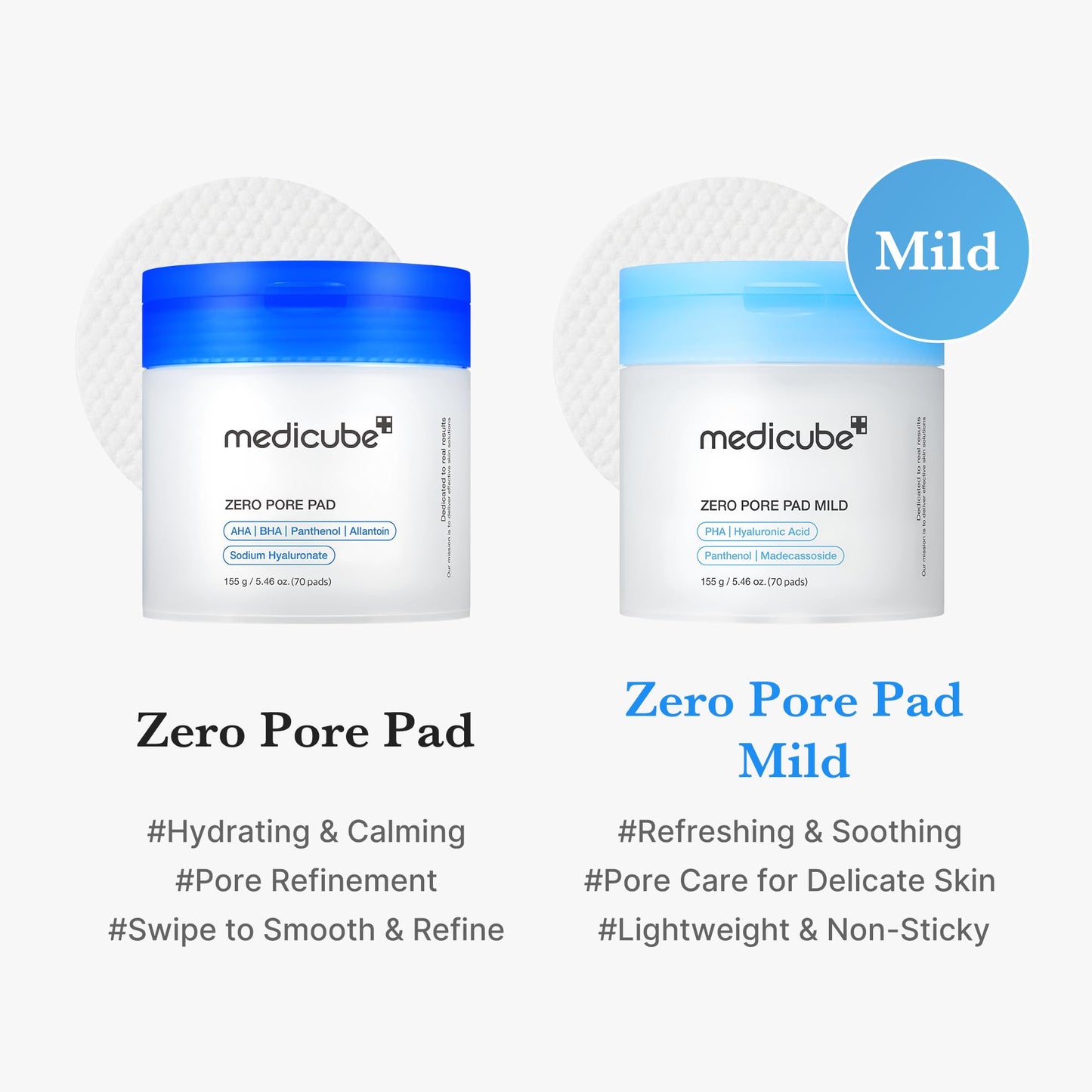 MEDICUBE Zero Pore Pad Mild 70 Pcs (155 g)