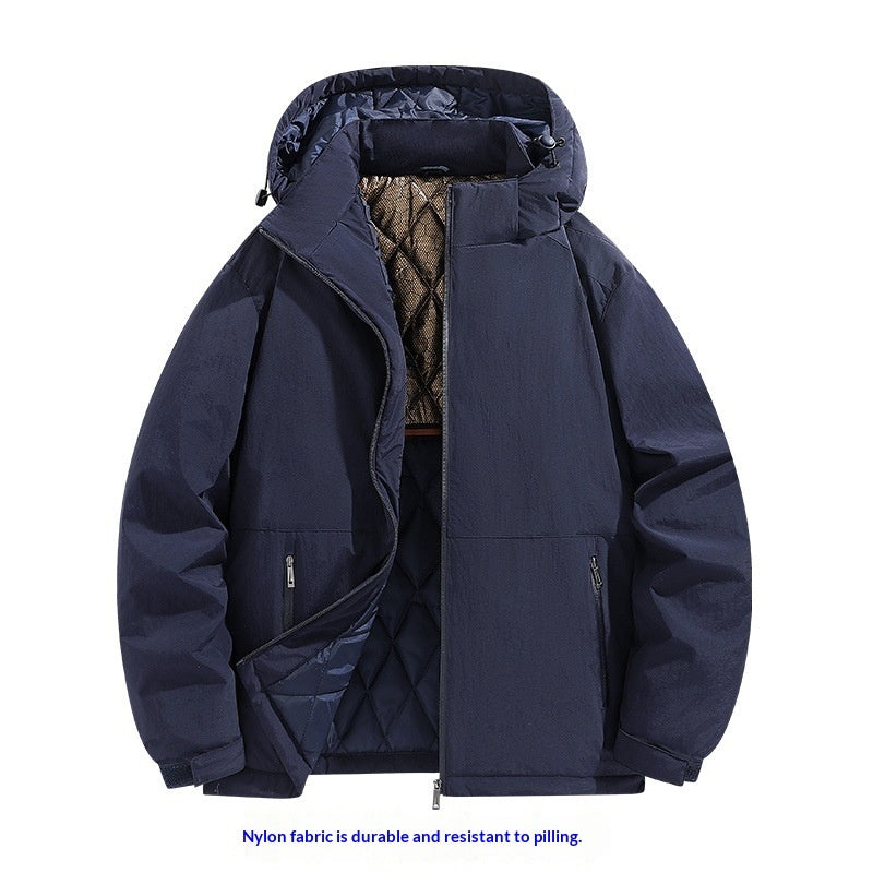 Men's Plus-Size Casual Thermal Cotton Padded Jacket For Winter