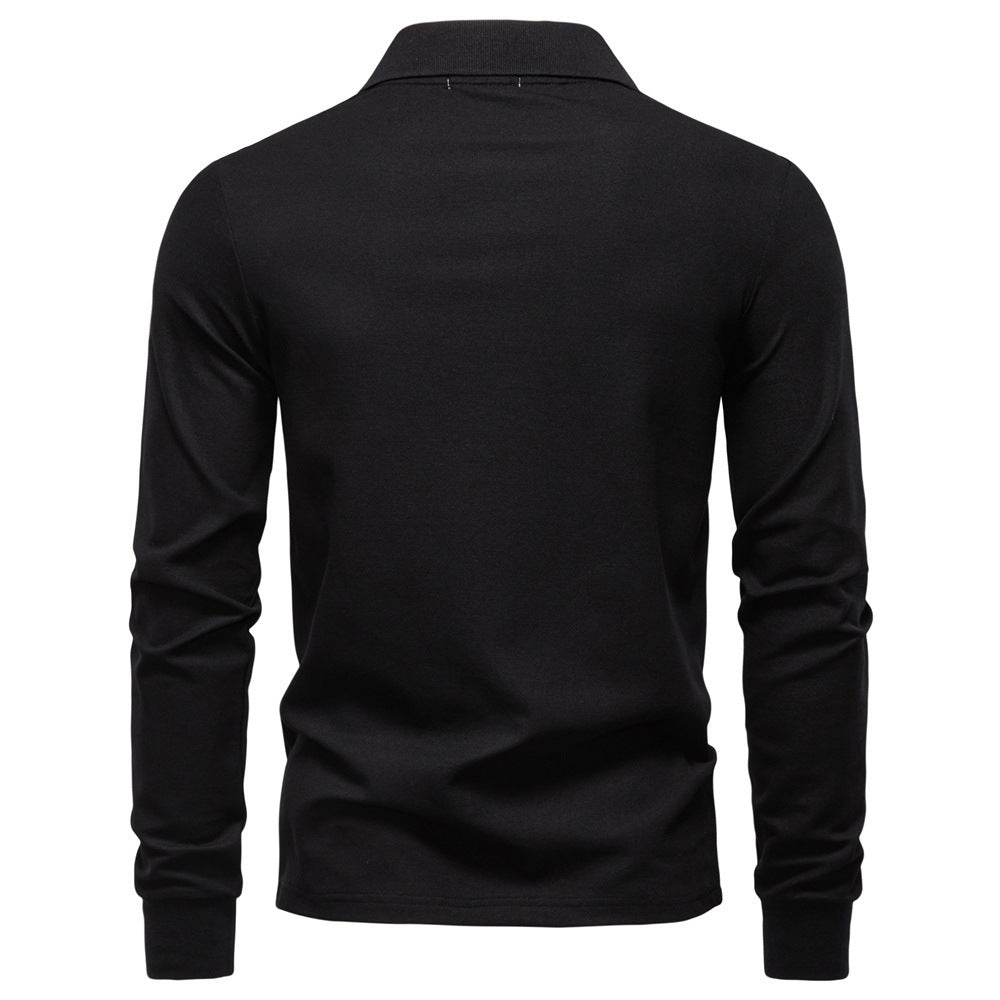 Lapel Casual Solid Color Polo Shirt