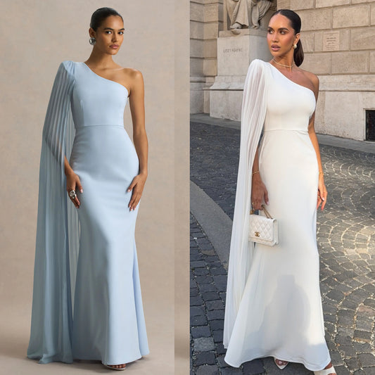 Draped Off The Shoulder Long Dress For Women
