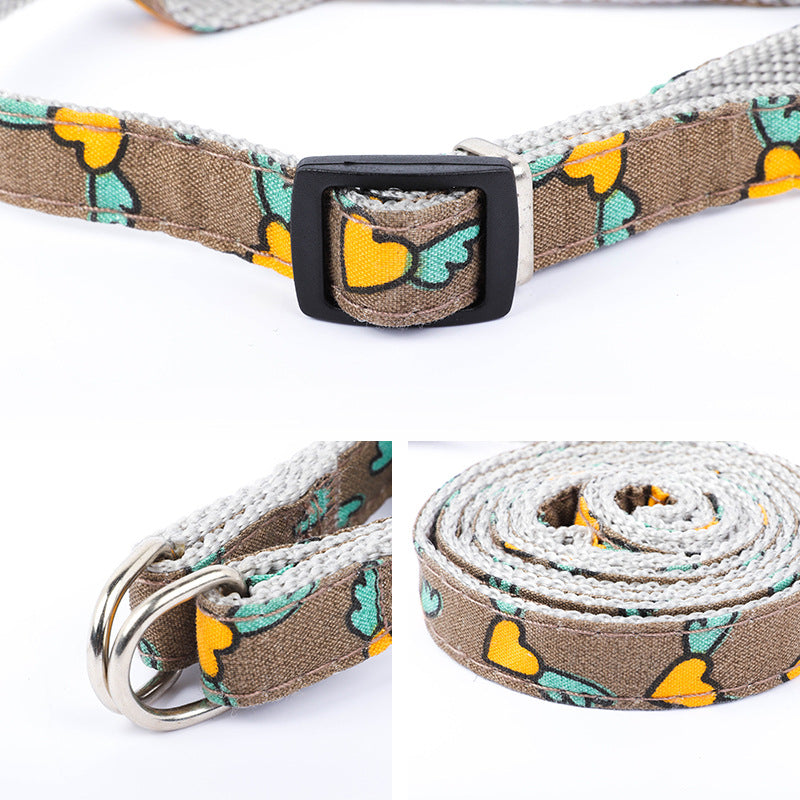 Cartoon Love Printed Dog Traction Rope