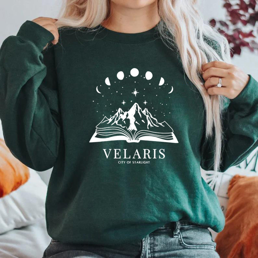 European And American Letter Pattern Three-dimensional Printing Crew Neck Pullover Sweatshirt