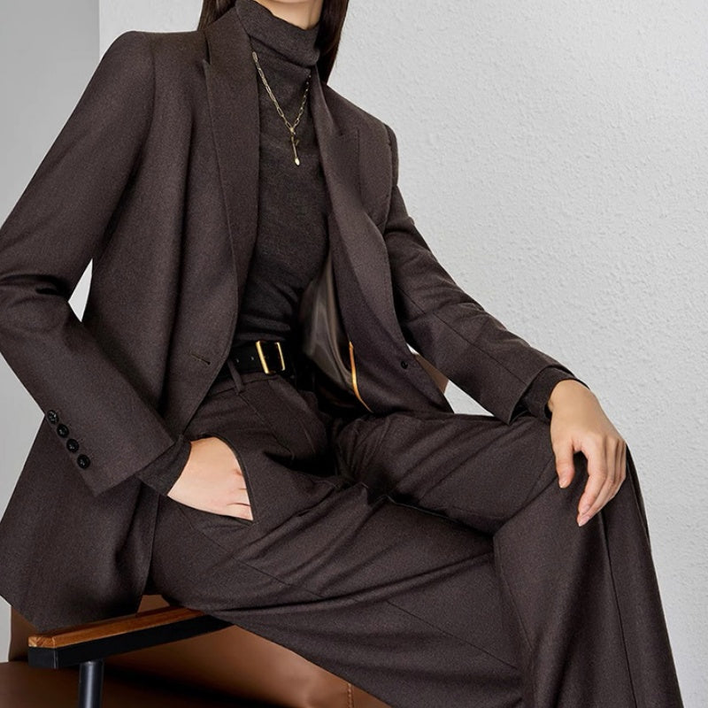 New Pure Color Velvet Worsted Wool Suit