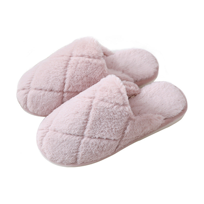 Furry Slippers Indoor Household Soft Bottom To Keep Warm